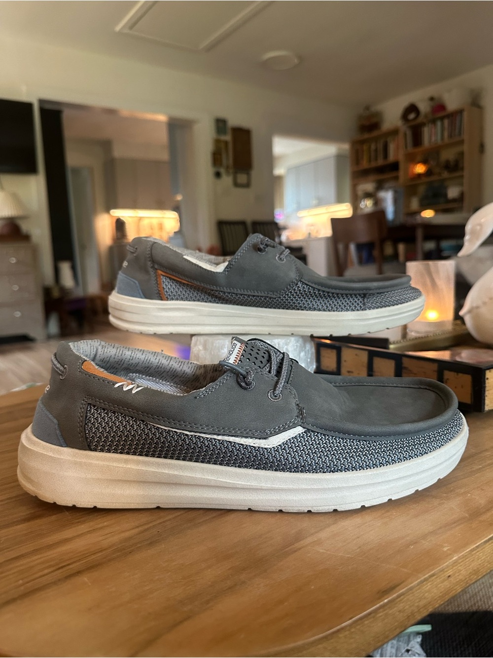 Hey Dude welsh  grip steel grey shoes. Size 9. Like new
